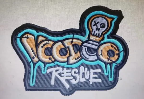 Graffiti-style artwork of a skull inside a lightbulb with 'Rescue' text.