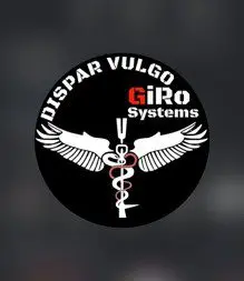 Logo of Dispar Vulgo Giro Systems with medical wings and staff.