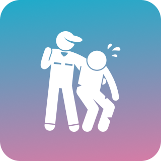Icon of a person hitting another with a bat.